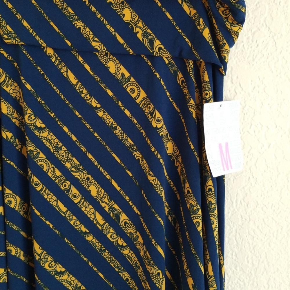 LuLaRoe Maxi Skirt - Long - Navy Blue & Gold
